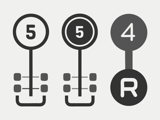 Gear Shift Pattern Diagram with Numbers and Letter R
