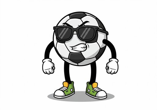 Mascote de Bola de Futebol Estilosa
