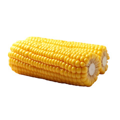 A close up of two ears of corn