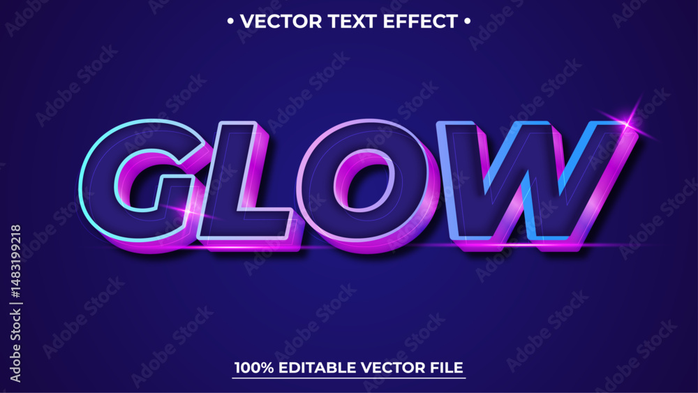 Poster modern editable text effect vibrant modern color shiny. text style effect. editable fonts vector fil