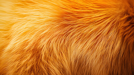 Fototapeta premium Golden Fur Textures: A close-up shot reveals the rich texture and vibrant warmth of golden fur, showcasing its soft, flowing fibers. 