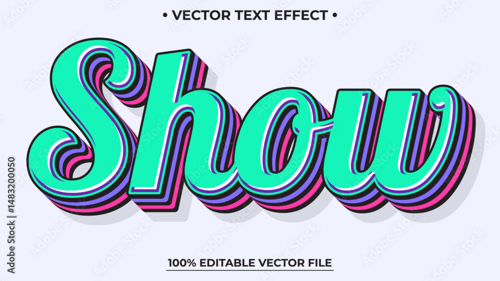 Poster editable text effect show with outline text style theme.