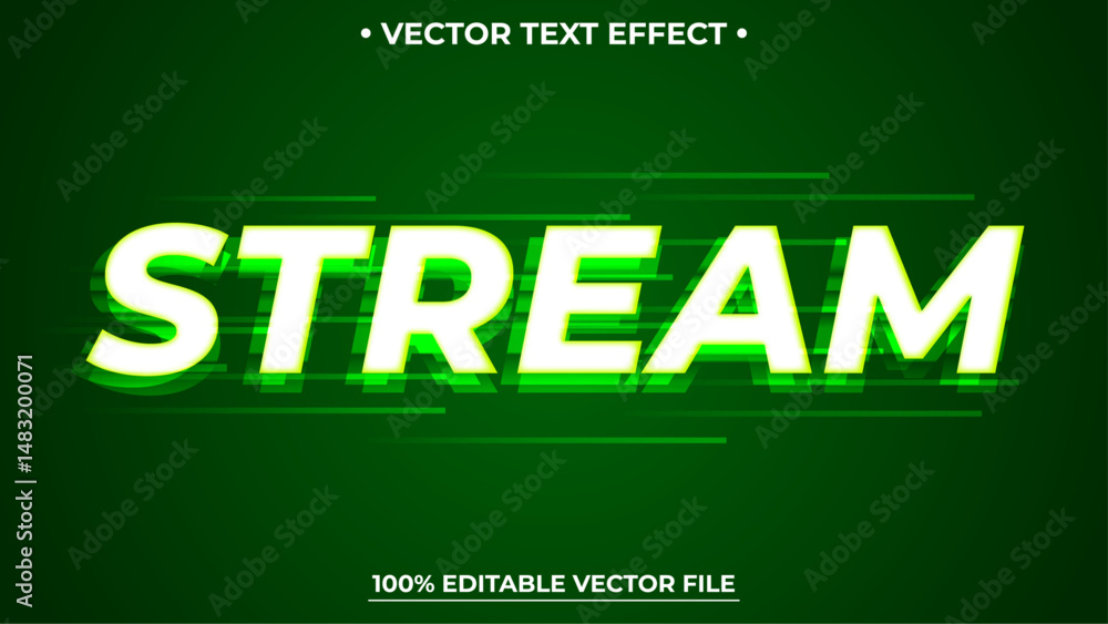 Poster futuristic green light editable text effect editable font vector file