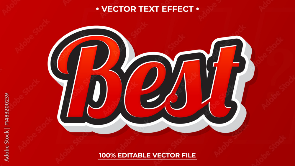 Poster best 3d editable text effect, red editable text effect