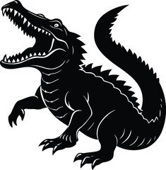 Obraz premium Crocodile Silhouette With Open Jaw