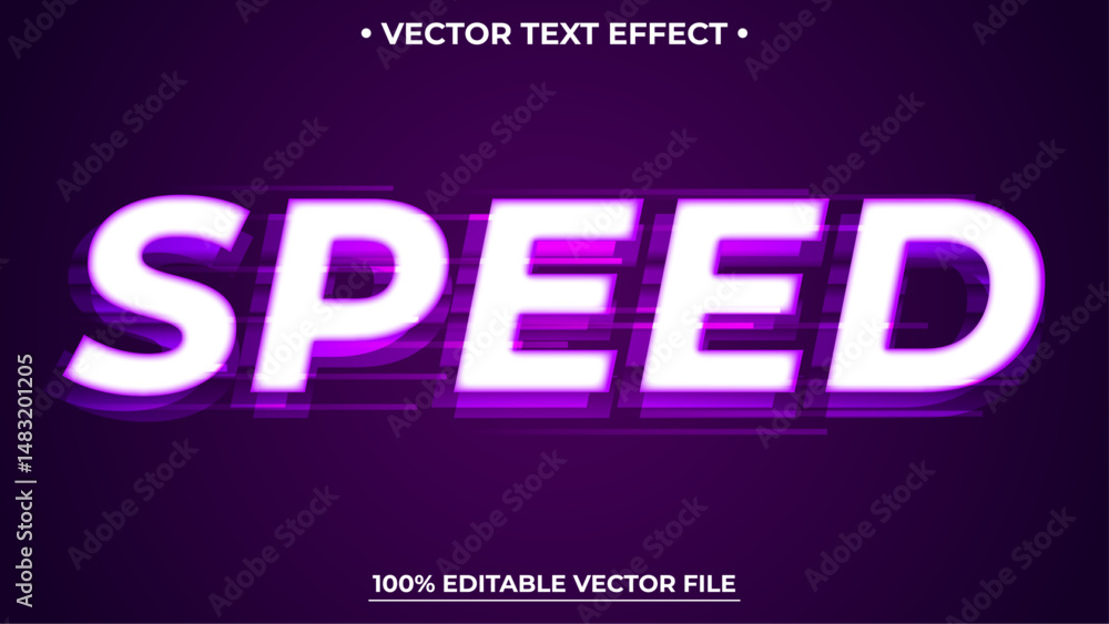 Aufkleber futuristic purple light editable text effect editable font vector file