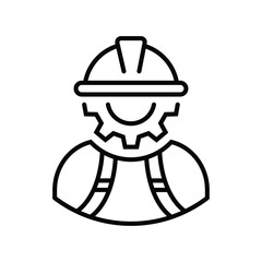 People worker symbol icon vector with line style