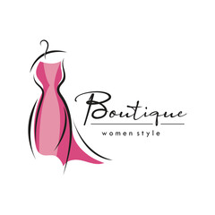 elegant women's fashion logo, clothing, boutique, convection, tailor, garment, business, apparel, fashion designer