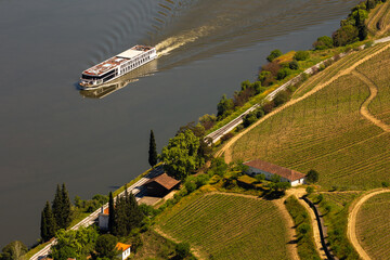 UNESCO World Heritage, a Cruise in  Douro River, Vineyards Valley in Sao Joao da Pesqueira, Viseu, Portugal.