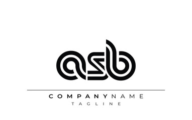 ASB Creative Unique Modern Letter Logo Design. Stylized logo featuring a unique letter design, presenting abstract minimalist aesthetics and modern appeal.