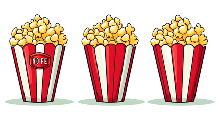 High-quality Cartoon Doodle Cinema Popcorn Vector Illustration for Entertainment Marketing Materials