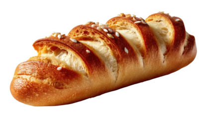 Artisan Bread: A perfectly baked loaf of artisan bread, boasting a golden-brown crust and intricate braiding, sits in splendid isolation.