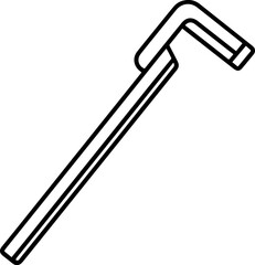 Allen key hex wrench outline vector drawing