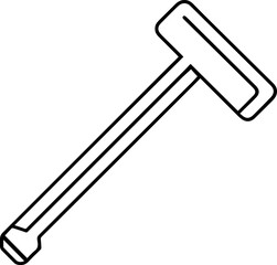 Allen key hex wrench outline vector drawing
