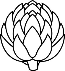 Artichoke vegetable outline vector illustration line art