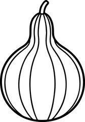 Ash gourd outline coloring book page line art vector illustration