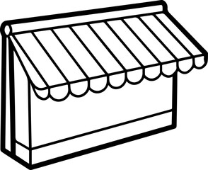 Awning outline coloring book page line art vector illustration