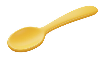 Isolated Yellow Spoon Utensil Kitchen Tool