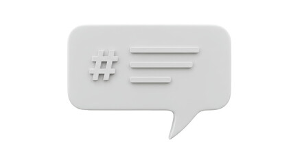 Isolated Chat Bubble Hashtag Symbol Conversation