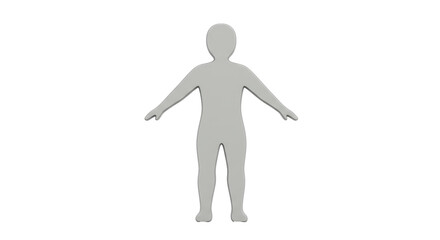 Isolated Grey Human Figure Silhouette Outline Simple