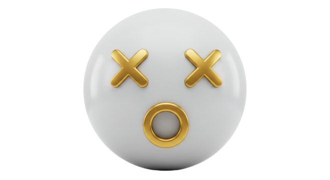 Isolated Dizzy Face Emoji with Crossed Eyes - Powered by Adobe