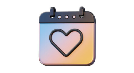 Isolated Calendar with Heart Symbol for Love Reminder