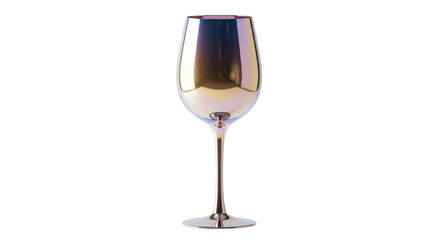 Isolated Iridescent Wine Glass with Elegant Stem, Reflecting Light