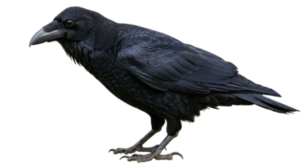 Isolated Detailed Portrait of a Black Raven