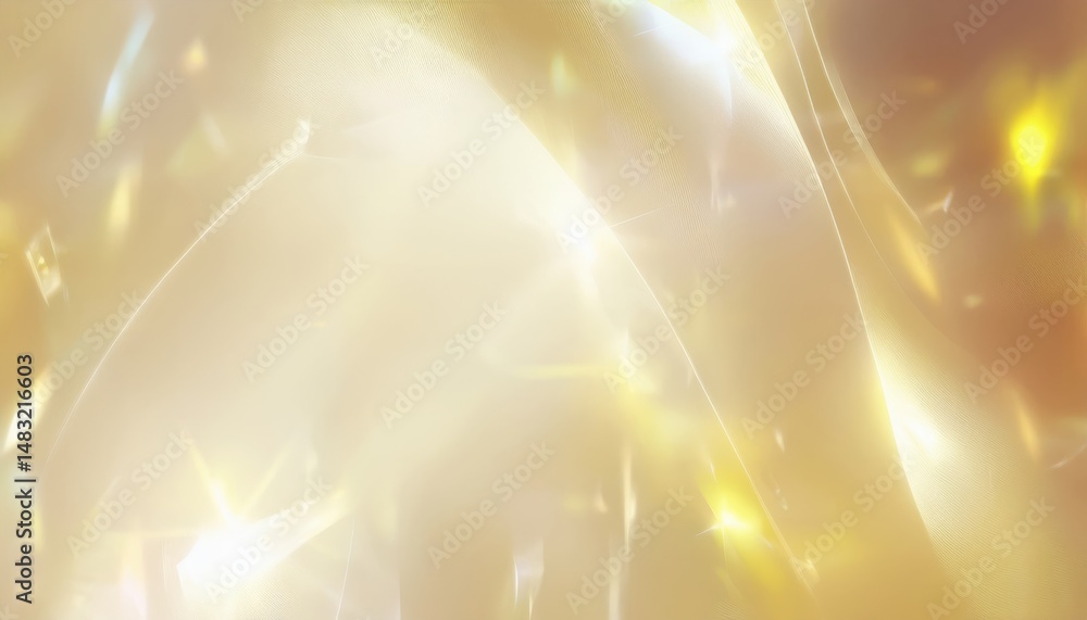 Aufkleber ethereal golden light refraction with abstract soft glow and holographic shimmer for luxury branding