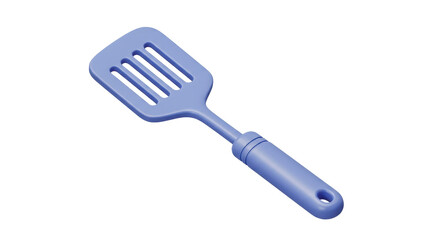 Isolated Blue Slotted Spatula