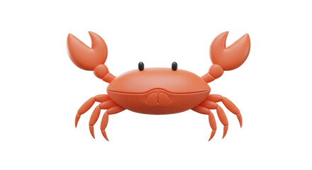 Isolated Orange Crab with Raised Claws
