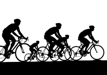 Obraz premium Pedaling Shadows, A Rhythm of Wheels AI Generated