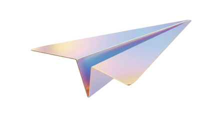 Fototapeta premium Isolated Iridescent Paper Airplane in Flight