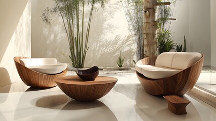 Stylish spa furniture and decorative accessories