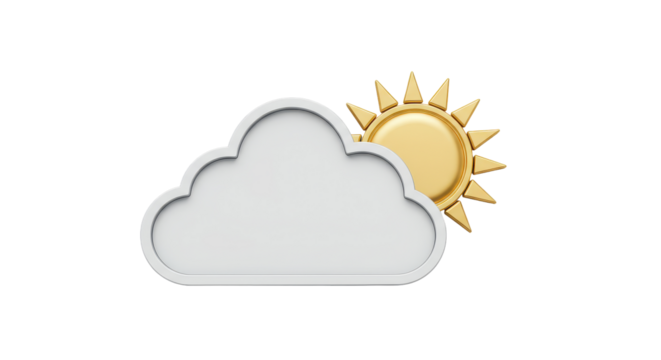 Isolated Sun Cloud Weather Icon
