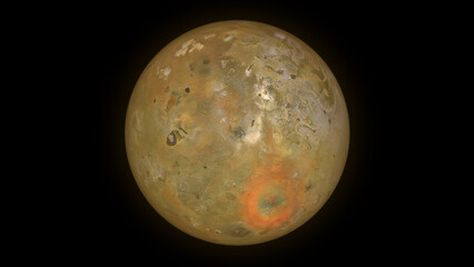Io – High-Resolution Image of Jupiter’s Volcanically Active Moon
