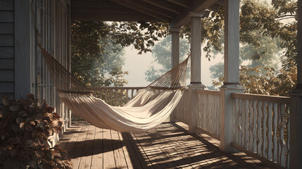 white hammock on porch