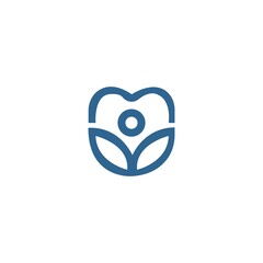 Nature care line art icon logo design