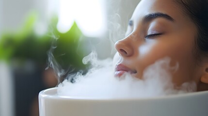 Luxurious face steaming with essential oils