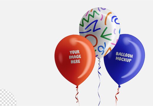 Helium Party Balloons Mockup