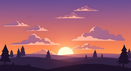 Sunset Hues and Silhouettes