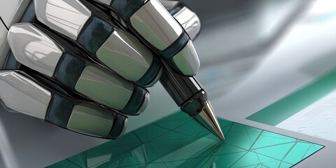 robot writer, showcasing the innovative and technologically advanced energy of this technology. 