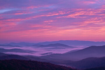 Fototapeta premium Pink purple calm ocean sunset with aesthetic design 