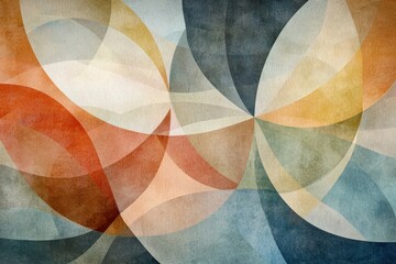 Abstract Colorful Geometric Shapes with Soft Overlapping Design