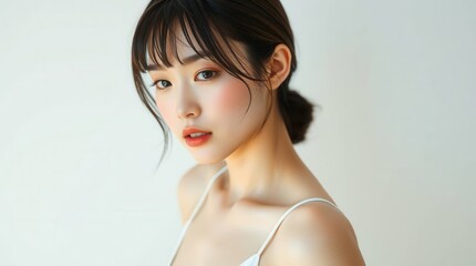 Beautiful Young Asian Woman Portrait Soft Lighting