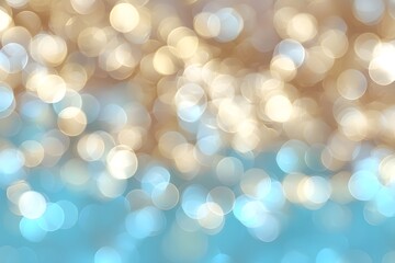 Fototapeta premium A mesmerizing abstract image featuring soft golden and blue bokeh lights creating a dreamy ethereal atmosphere with blurred circles of light