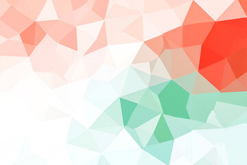 Fototapeta premium Abstract geometric background with a contemporary polygon design showcasing various coral green and white hues arranged together.