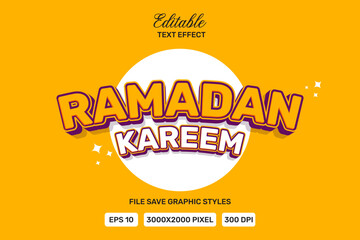 Editable ramadan school text effects 3d template style premium vector.