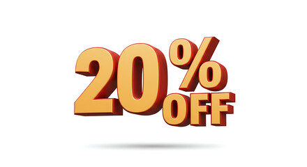 20% off 3D isolated on white background