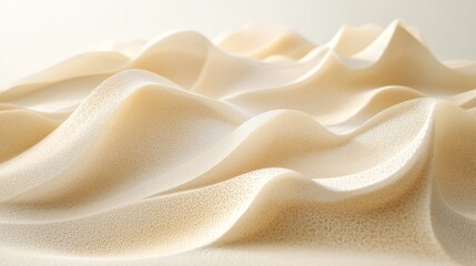 Obraz premium Abstract textured surface of soft, undulating light beige material.